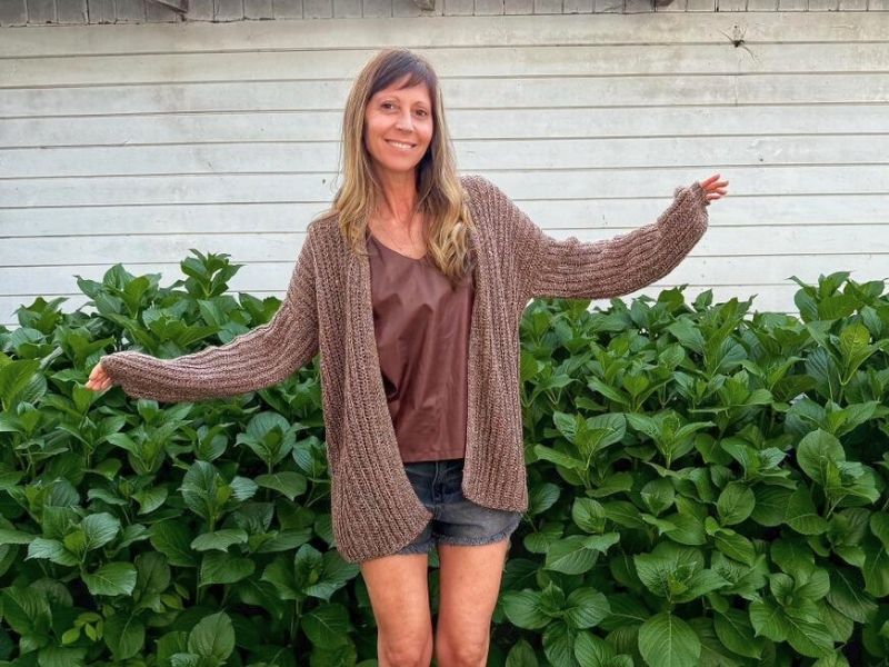 Cárdigan Paula tejido a Crochet — Santa Calma Studio